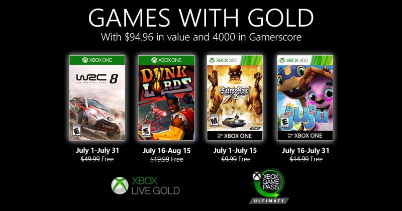 (GwG) Games with Gold: Jogos Grátis - Julho de 2020 na Xbox Live!